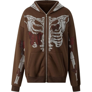 Customized Full Face Zip Pullover Hoodies 100% Cotton <b>Thick</b> <b>Fleece</b> Breathable Anti-Wrinkle Winter Warm Soft Men - Product Image 4