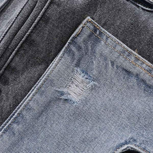 Pantalons en jean pour hommes avec logo personnalisé en gros, style vintage, rétro, délavé, déchiré, coupe slim décontractée, jeans patchwork, prix bas - Product Image 6