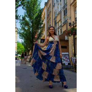 Vestido Maxi Multicolor de Seda y Viscosa con Cintura Imperio para Banquete - Product Image 2