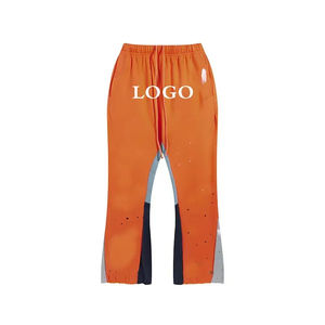 Pantalones de chándal de retales personalizados, pantalones de chándal acampanados informales para hombre, fabricantes de pantalones de chándal acampanados - Product Image 6