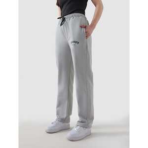 Pantalon gris ardoise pour femme, respirant, brodé, taille mi-haute, style décontracté et formel, taille XL, couleur délavée, fermeture élastique - Product Image 4