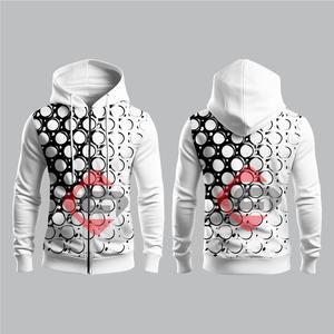 เสื้อฮู้ดแขนยาวสำหรับผู้ชายเสื้อโค้ทแฟชั่นพิมพ์ลายพัฟ3D ขนาดใหญ่เสื้อโค้ทฤดูหนาวหลากสีตัดกัน - Product Image 2