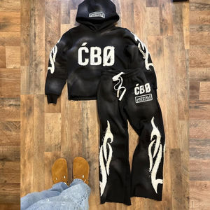 Conjuntos Deportivos de Hombre a la Moda 2024, Personalizados, de Invierno, Estilo Urbano, con Capucha, de Algodón, con Parches y Bordados - Product Image 4