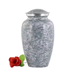 Urnes de crémation de classe supérieure finition marbre mélangé gris blanc peint accessoires de cercueil pour adultes à prix abordable 2025 urnes de crémation - Product Image 1