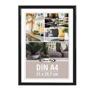 Simple Style Picture <b>Frame</b> 21 X 29.7 cm DIN <b>A4</b> Double Sided Black Plastic Poster <b>Frame</b> Silver MDF Wood Custom Size Iron Material - Product Image 1
