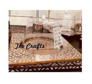 Trending Design Superior Quality Customizable Food Serving Platter with Wooden and <b>Glass</b> <b>Domes</b> for Home & Hotel Use - Product Image 5