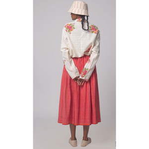 Blusa RASA 79 para Mujer, 100% Lino, Bordado a Mano, Estampado Floral, Diseño Floral Elegante, Uso Diario - Product Image 2