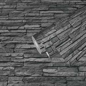 Made Germany Kitchen Waterproof Highly Wash-Resistant Peel Stick <b>Stone</b> Light Grey Foil Film Non Woven <b>Self</b> <b>Adhesive</b> 3D <b>Wallpaper</b> - Product Image 2