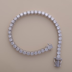 IGI Certified Lab Grown Round Diamond Tennis <b>Bracelet</b> in <b>Solid</b> 925 Sterling <b>Silver</b> - Product Image 2