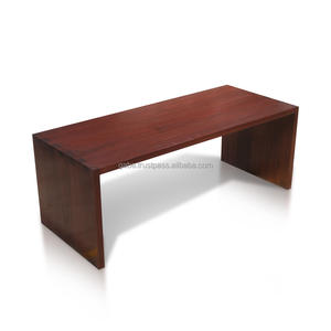 Simple Balinese <b>Bench</b> Minimalist Solid <b>Wood</b> with Walnut Dark Color for Outdoor Beach Resort - Product Image 1
