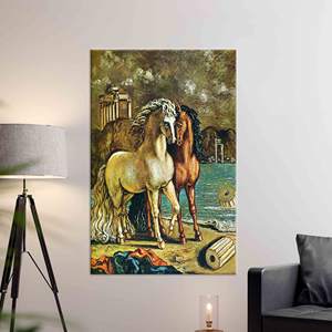 Tableau imprimé sur toile : Décoration artistique en vitrail « Les chevaux d'Apollon », toile encollée - Product Image 1