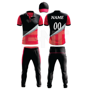 Divisa da Cricket a sublimazione personalizzata nuova maglietta della squadra e pantaloni con mazze e palline da Cricket