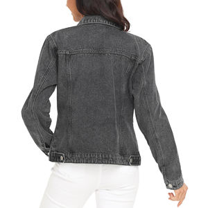 แจ็กเก็ตผ้ายีนส์แบบลำลองของผู้หญิงแจ็กเก็ตผ้ายีนส์ผ้ายีนส์ผ้ายีนส์ฟอกสีเข้มแฟชั่นใหม่สำหรับผู้หญิง - Product Image 5
