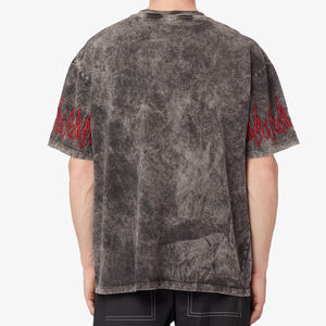 Camiseta Extra Grande para Hombre, Personalizada, de Alta Calidad, 100% Algodón Orgánico, con Bordado Gráfico Vintage, Lavado Ácido - Product Image 2