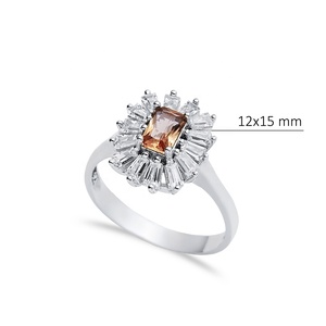 Baguette Cut Élégant Cluster Sultanite Anneau Poire Centre Sultanite Couleur Changement Gemme 925 Bijoux En Argent Sterling - Product Image 2