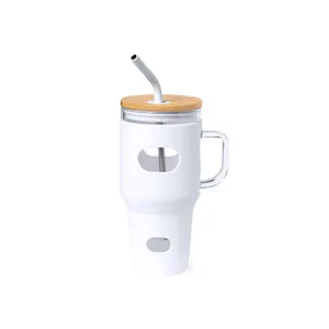 Vaso in Vetro e Bambù Personalizzato per Bevande - Product Image 1
