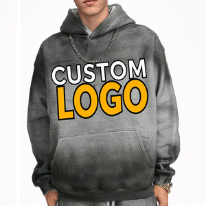 Survêtements surdimensionnés Stone Washed Sun Faded 350gsm personnalisés grande taille pantalons de survêtement et pull à capuche ensemble 2 pièces pour hommes - Product Image 2