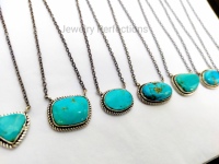 Top Qualité Naturel Turquoise Collier En Argent Sterling Arizona Turquoise Pendentif, Cadeaux De Fête, Prix D'usine En Vrac Bijoux