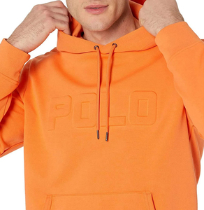 Sudadera con capucha de lana con estampado de soplo 3D y logotipo en relieve de invierno personalizado para hombre, 100% de algodón, transpirable, ecológico, de secado rápido, holgado - Product Image 4
