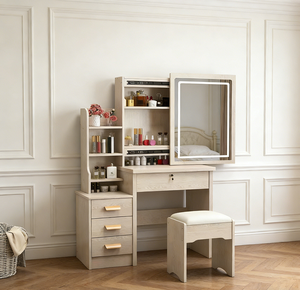 <strong>Mirror</strong> Included <strong>Vanity</strong> <strong>Table</strong> Sturdy Dressing <strong>Table</strong> Multi Drawer Storage Makeup Desk Master Bedroom <strong>Vanity</strong> Area - Product Image 5