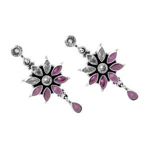 Pendientes de gota delicados de Plata de Ley 925, rubí Natural CZ, tachuelas DE BODA perfectas para su regalo de aniversario, elegante a la moda - Product Image 2