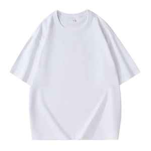 Summer High Quality 230G Cropped Boxy Fit Men's T Shirt 100% Cotton Unisex Plain Blank Casual Drop Shoulder T-shirt for Men - Product Image 3