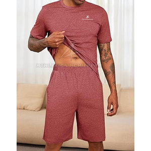 Pantalones cortos elásticos y camisa informal para hombre, recién llegados, conjunto de dos piezas de verano para venta al por mayor - Product Image 3