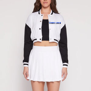 Confortable femmes varsity veste laine mélange polaire manches élégant survêtement à la mode collège letterman bombardier brodé - Product Image 4