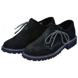 Suede Leather Traditional Embroidery <b>Black</b> Shoes Trachten Shoes All Size Available High Quality Bavarian Shoes - Product Image 2
