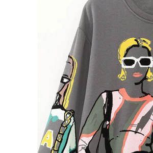 Sudaderas de mujer de diseño personalizado, camisetas holgadas de cuello redondo, jersey de manga larga, sudaderas informales de lana - Product Image 3