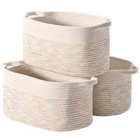 Panier de rangement multifonctionnel pliable en corde de coton tressée, gain de place, pour jouets, cadeaux, linge sale