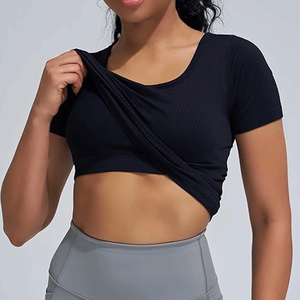 เสื้อยืดผู้หญิงแห้งเร็วสำหรับฤดูร้อน เสื้อยืดลำลองแฟชั่นสตรีทแวร์ คอเหลี่ยม ระบายอากาศได้ดี เสื้อยืดแบบสั่งทำ - Product Image 2