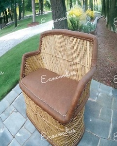 Gran oferta de sofá de 2 plazas Sarkanda de mimbre de bambú, sala de estar sofá para, salón de jardín - Product Image 4