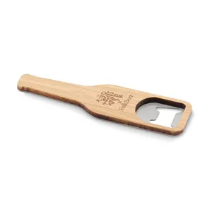 Ouvre-bouteille en bambou personnalisé BUPER, gadgets uniques pour une ouverture facile - Product Image 2