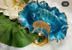 ชามเสิร์ฟสลัดทำจากเรซินอีพ็อกซี่ทำด้วยมือดีไซน์ใหม่โต๊ะในครัวสวนในบ้านปรับแต่งได้สำหรับงานเลี้ยง - Product Image 2