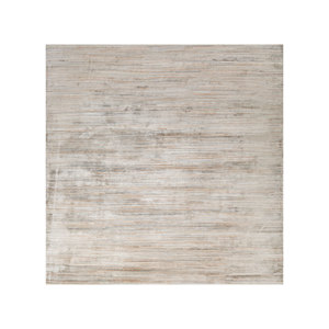 Tapis Aprezo noué à la main en laine et soie de bambou, motif rayé rouge et orange pour usage domestique - Skwb-65 - Product Image 1