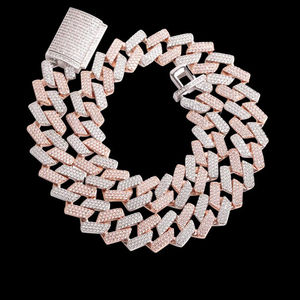 Collection de bijoux fins pour hommes élégants audacieux Accent de diamant masculin Chaînes cubaines en argent sterling 925 Style Hip Hop Moissanite - Product Image 1