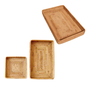 TOP PRODUCT Natural Handmade Viet Nam Rattan Tray for Household Storage Food Containers and Kitchen Organization - Product Image 1