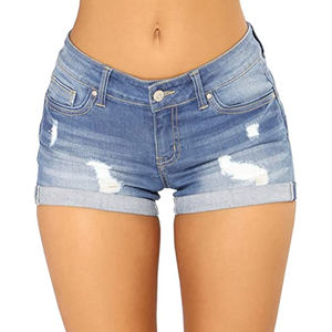 2024 nuevo estilo transpirable impreso hombres Casual mujeres Denim corto 100% poliéster High Street mujeres Denim corto diseño OEM - Product Image 1