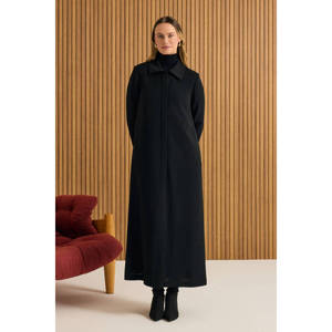 Manteau trench en cuir véritable pour femme, double boutonnage, décontracté, en laine, pour l'automne - Product Image 2