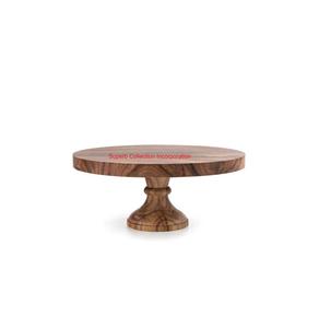 Soporte de Pastel de Madera Natural Vintage con Base de Estilo Moderno, Exhibición de Postres de Madera Redonda para Boda, Cumpleaños y Decoración de Fiesta - Product Image 4