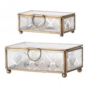 Boîte à bijoux en métal et en verre de qualité supérieure, solution de rangement élégante pour les bijoux précieux et les souvenirs - Product Image 5