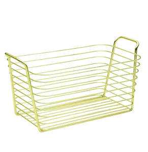 Handmade Luxuries Decorative Gold Finished Rectangle Shape Metal <b>Wire</b> <b>Basket</b> Attractive <b>Storage</b> <b>Basket</b> for Home Decoration - Product Image 1