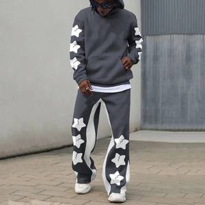 2025 sur mesure hommes soleil fondu 100% coton sérigraphié survêtement survêtement hommes Vintage 500 Gsm lavage à l'acide survêtement - Product Image 4