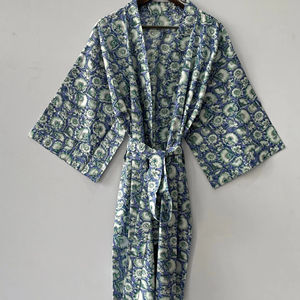 Kimono de playa indio de algodón largo, bata de baño de maternidad para ducha de invierno, ropa de playa, Bata - Product Image 1