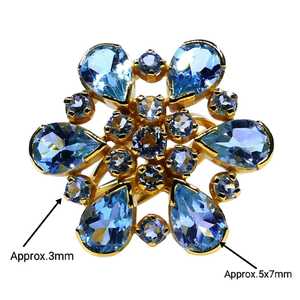 Anillo de Topacio Azul de Plata de Ley 925 chapado en oro con estilo clásico para bodas - Product Image 5