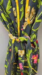 Veste Suzani ouzbek à manches longues faite à la main nouveau manteau réchauffé d'hiver avec broderie taille libre et Robe tissée taille naturelle - Product Image 6