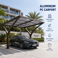 Abri de voiture mural en aluminium à poutre cantilever, résistant aux UV et aux chocs, pour parking commercial