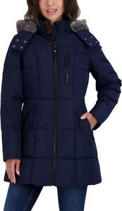 Rare Long Women's Puffer Jacket Removable Hoodies Women's Heavyweight Puffer Jacket with Faux <b>Fur</b> <b>Lined</b> Hood <b>COATS</b> for Youngest - Product Image 4