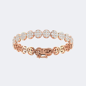 Bracelet tennis en diamants ronds 8,50 carats total, or 14 carats, diamants de laboratoire couleur D, serti pavé, bijoux à maillons brillants pour femme - Product Image 3